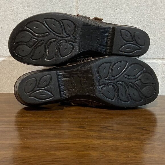 B.Ø.C Børn Women's Karley Leather Mules 11M Brown Buckle Block Heel Clog Western - Picture 10 of 11